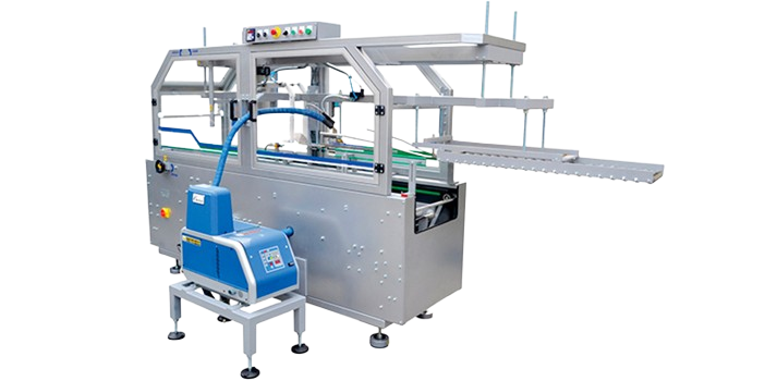 Encintadora para el cerrado de cajas en la industria cosmética